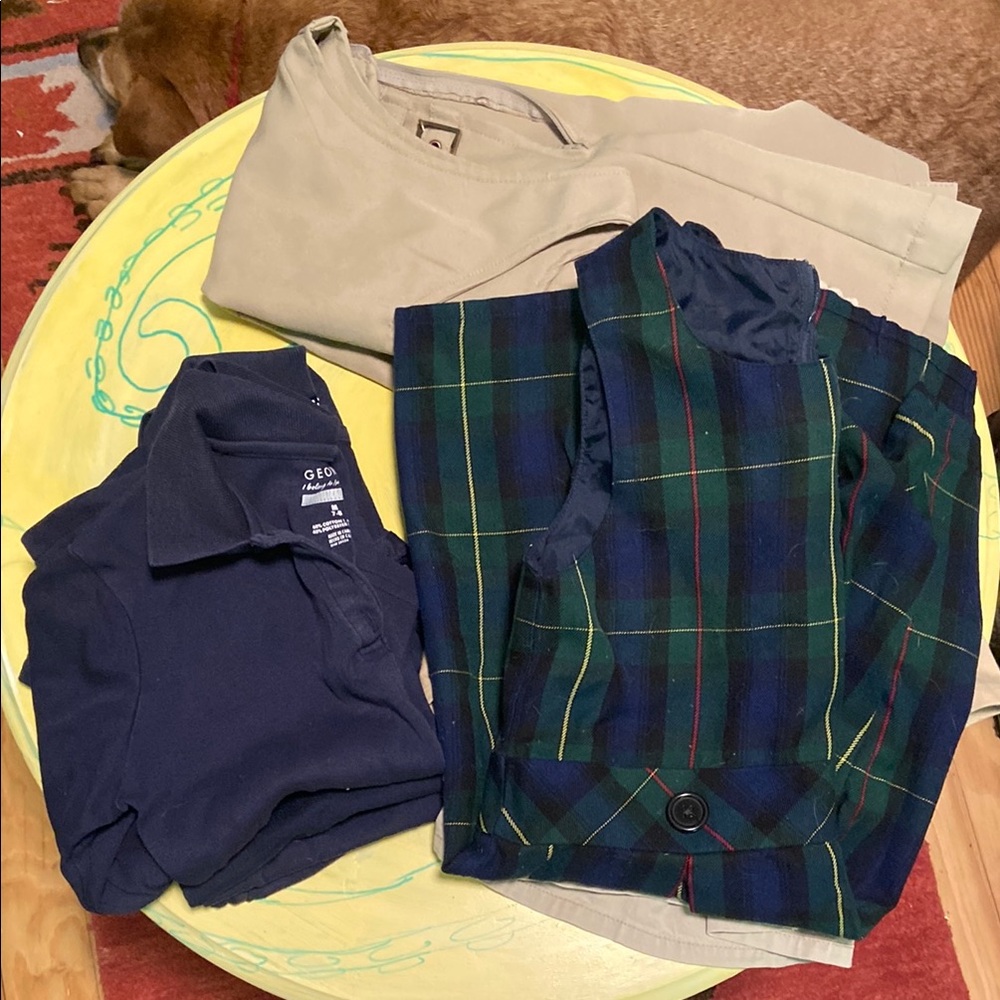 Lot of eight 7/8 school uniform pieces